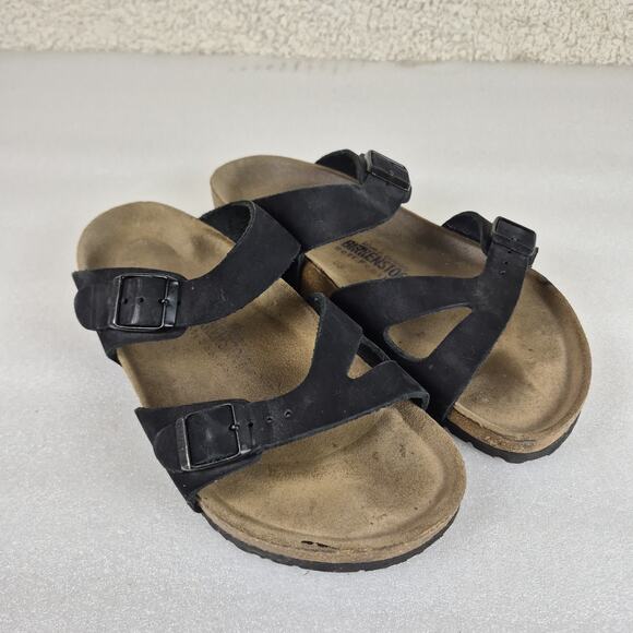 Birkenstock Salina Women's Sandals Black Pebbled Size US L 8 M 6 EU 39 - Picture 1 of 7